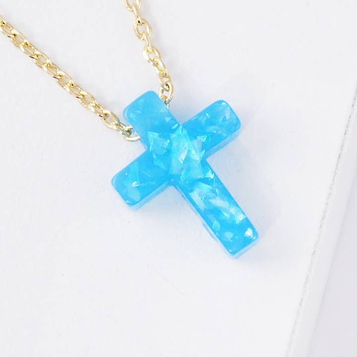 Guldpläterad Opal kors halsband för wholesale av OHBOOBA DESIGN