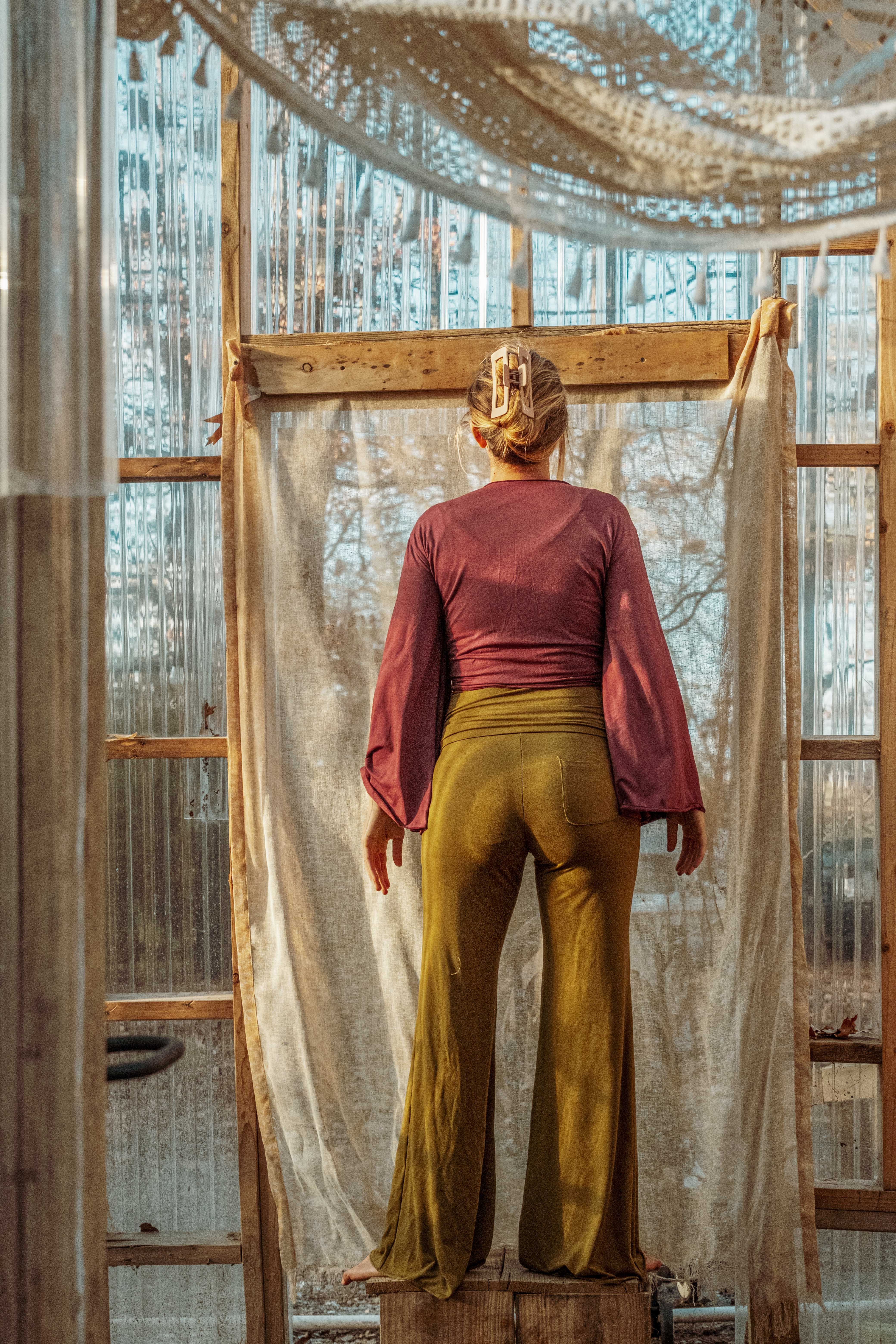 Gardenbelle Shop - Vendita all'ingrosso Camicetta - Donna - Top avvolgente yoga boho a maniche svasate OrganicEcoVero comodo0