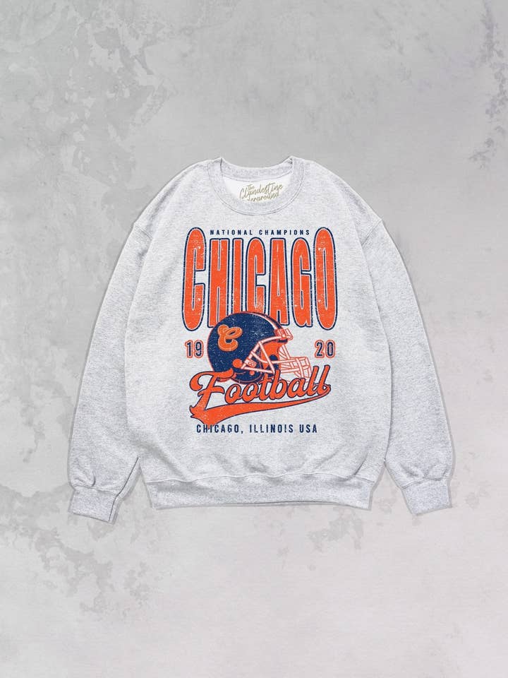The Clandestine Underground - Wholesale Graphic Sweatshirt - Women's - 90's Chicago Football Champs Oversized 90's Sweatshirt