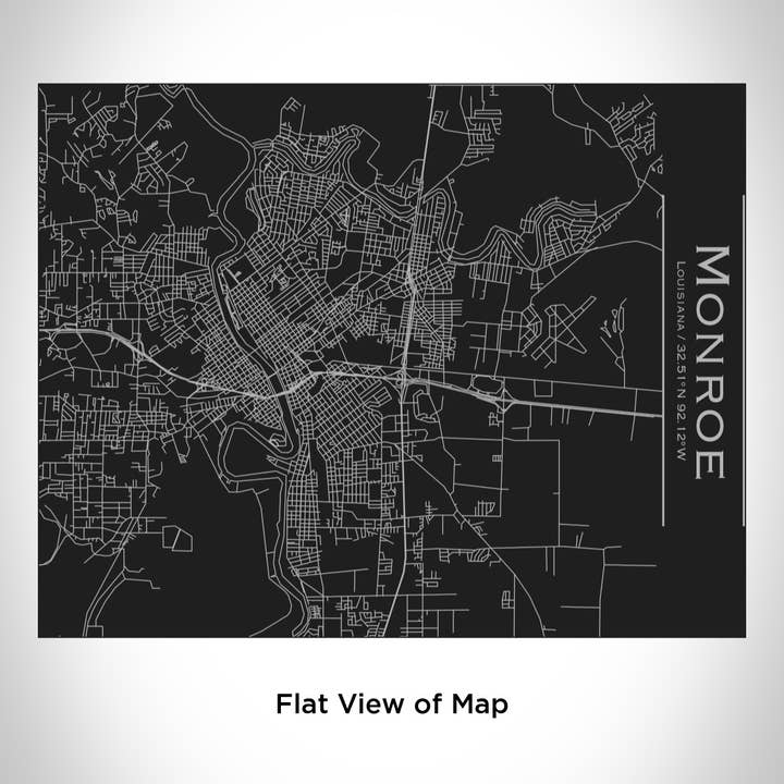 JACE.design - Wholesale Water Bottle - Monroe LA Map Bottle with Bamboo Top in Matte Black1