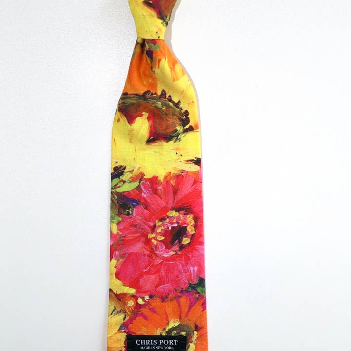 Cravate à motifs floraux vifs pour la vente par CHRIS PORT NEW YORK