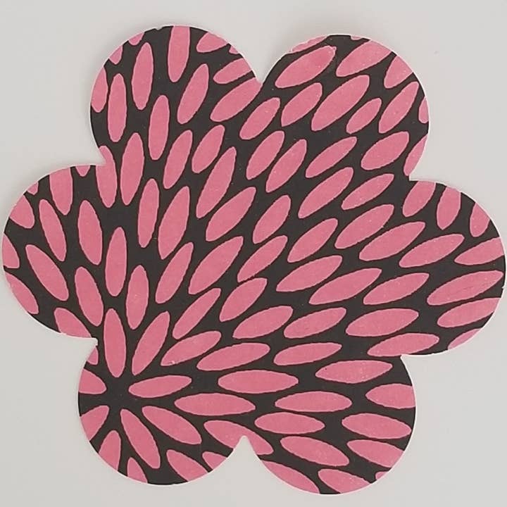 058 Pink Beans on Black Chiyogami for wholesale by Sweet Space Studio