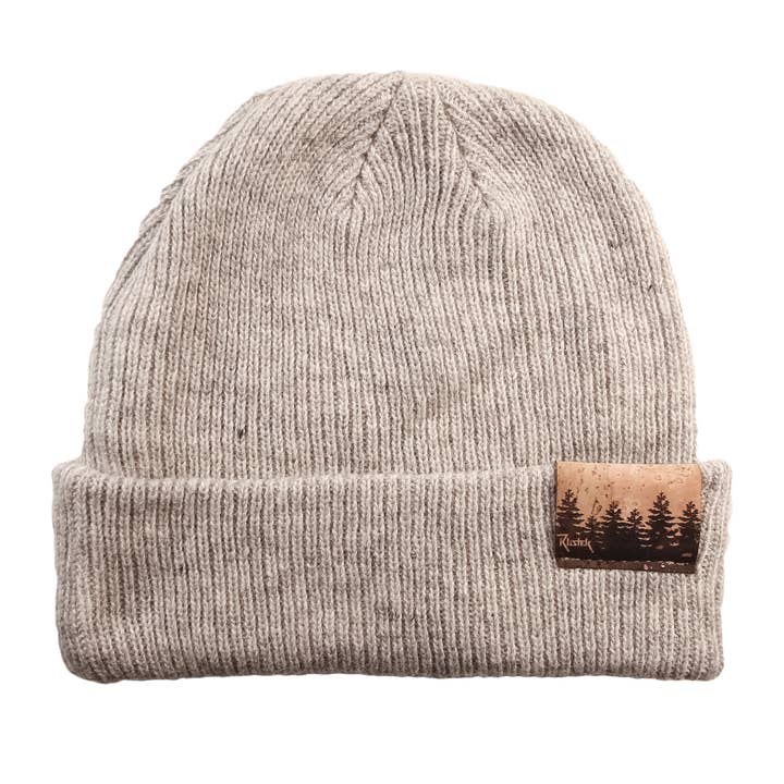 Rustek Collective - Wholesale Beanie - Unisex - Treeline 100% Merino Wool Beanie w/ Cork Leather Tag