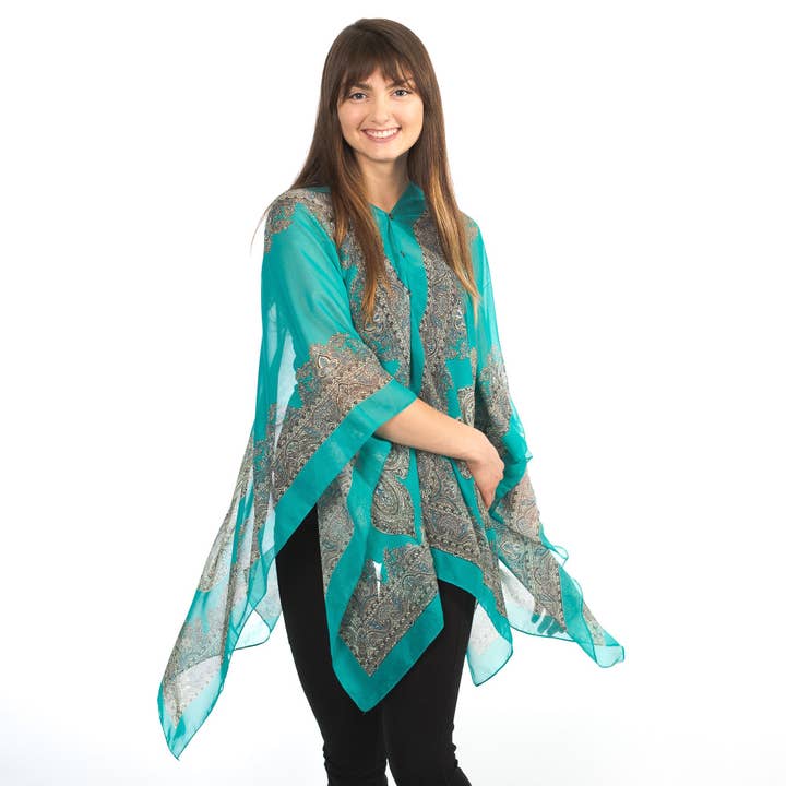 Coprispalle in Chiffon Paisley/ Poncho/ Stola da Sera per la vendita all'ingrosso da parte di Ruby Sera