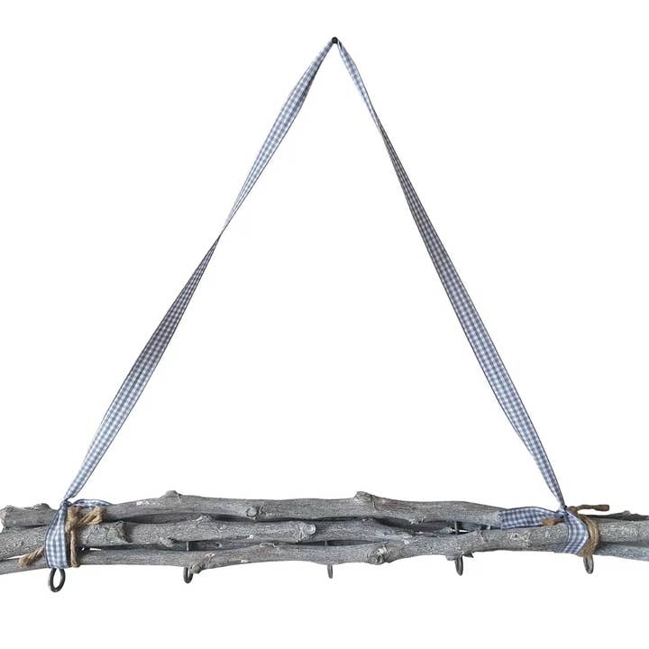 Decorative branches grey 50 cm branches wooden window hanger with 5 hooks shabby decoration country house for wholesale by Meinposten