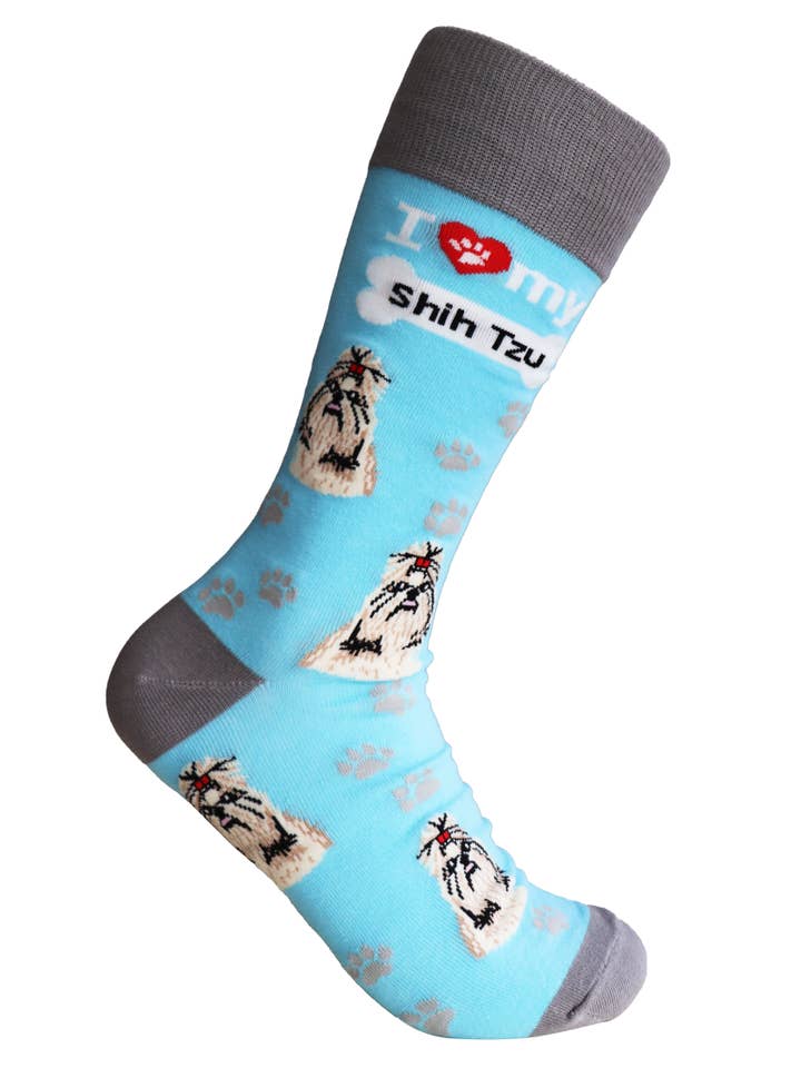 SoXcellent - Wholesale Socks - Unisex - I Love Dogs Shih Tzu Unisex Funny Socks3