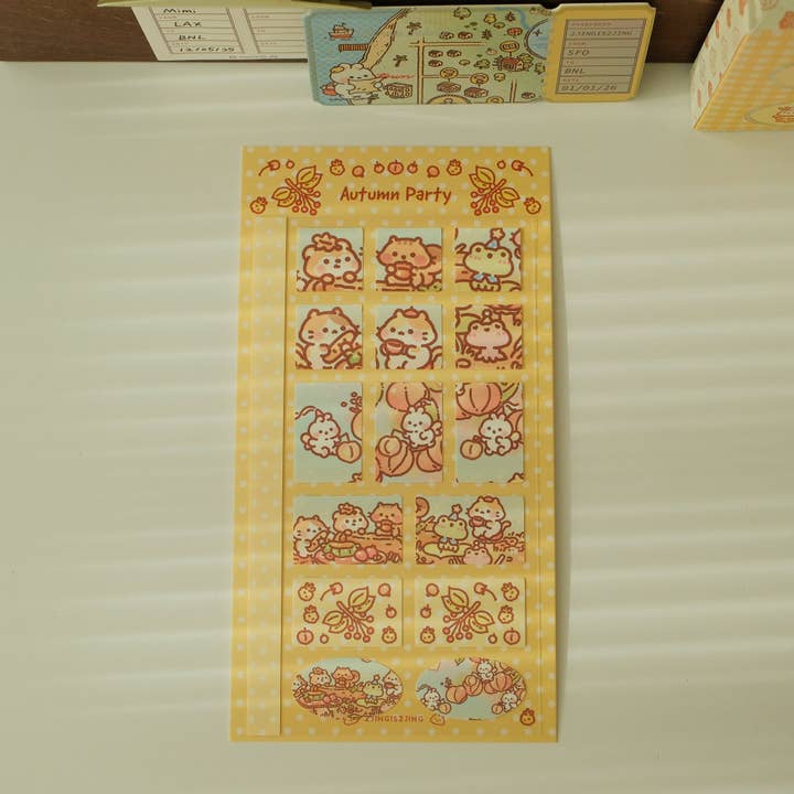 Autumn Party Sticker Sheet for wholesale by 2jingis2jing