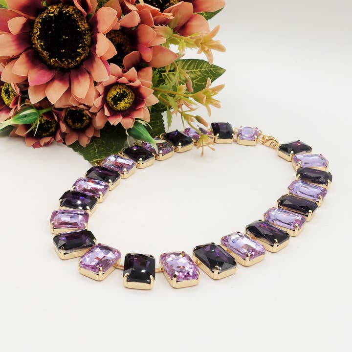 Daemon srls - Wholesale Beaded/Pearl Necklace - MARGOT collier con pietre sfaccettate - gold30