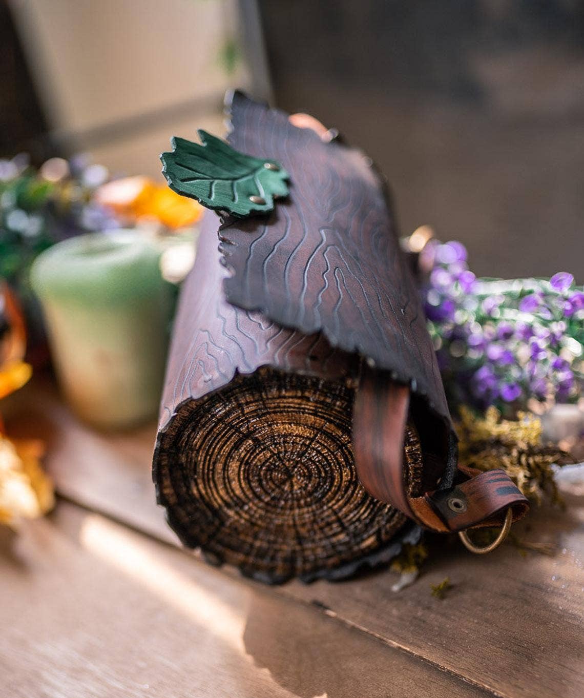 Costurero Real - Wholesale Shoulder Bag - Women's - Log and Leaf bag wood and leather nature witch shoulder bag2