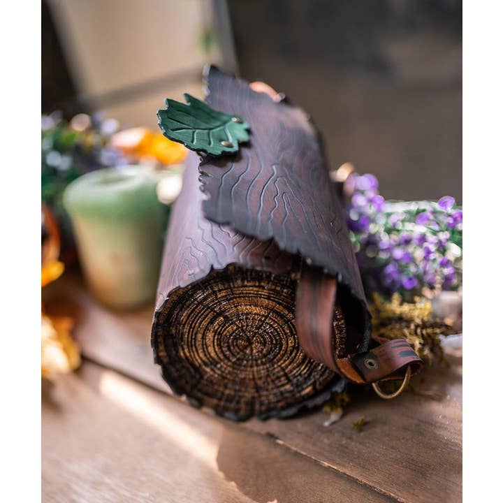 Costurero Real - Wholesale Shoulder Bag - Women's - Log and Leaf bag wood and leather nature witch shoulder bag2