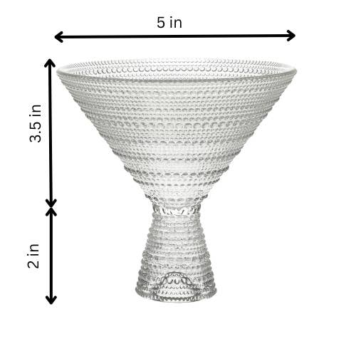 Lemonsoda - Wholesale Cocktail/liquor glass - Clear Hobnail Martini Glasses (Set of 1) -9oz1