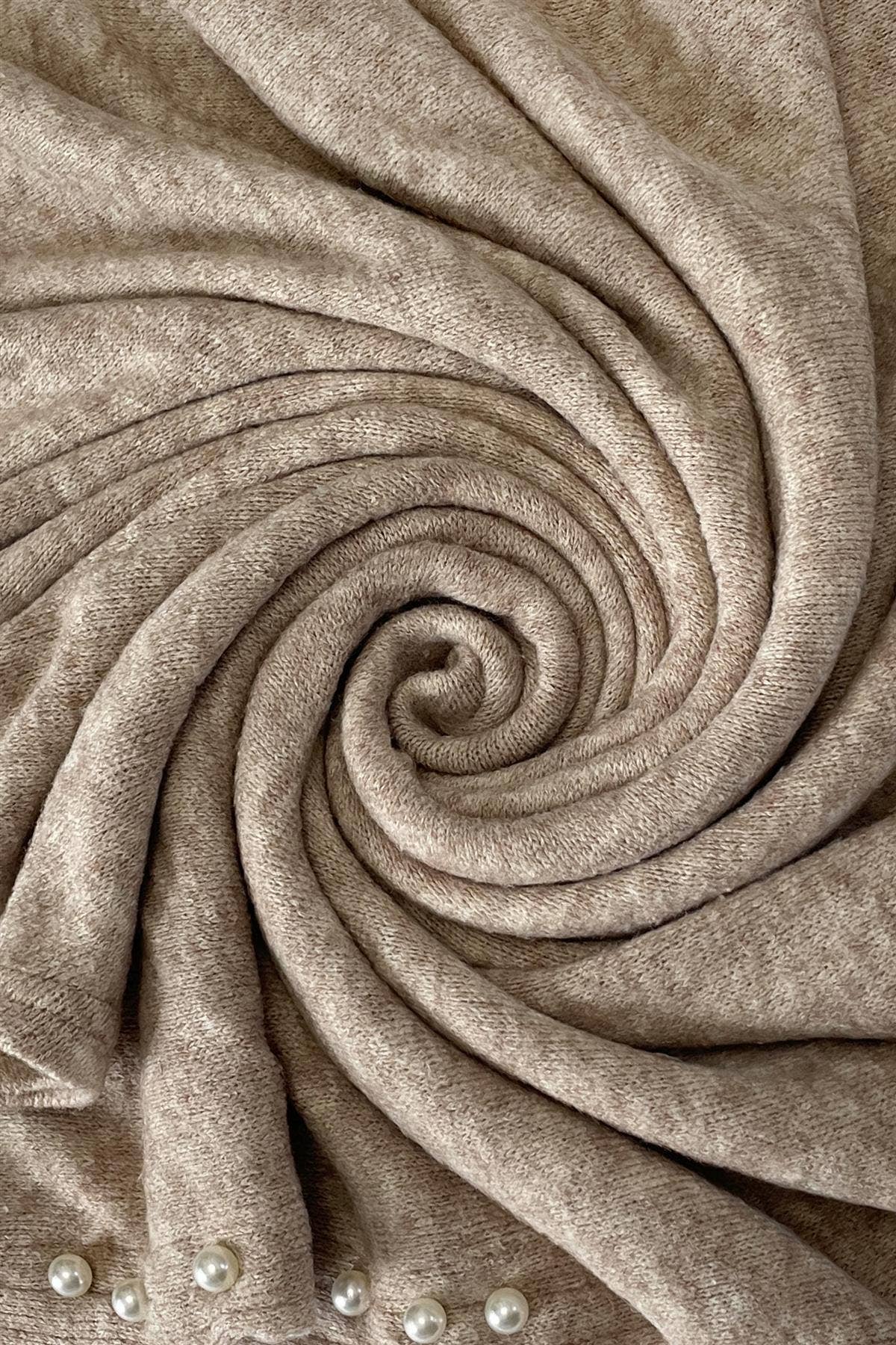 Fashion Scarf World - Wholesale Poncho - Women's - Plain Wool Knit Poncho With Pearl Detailing7