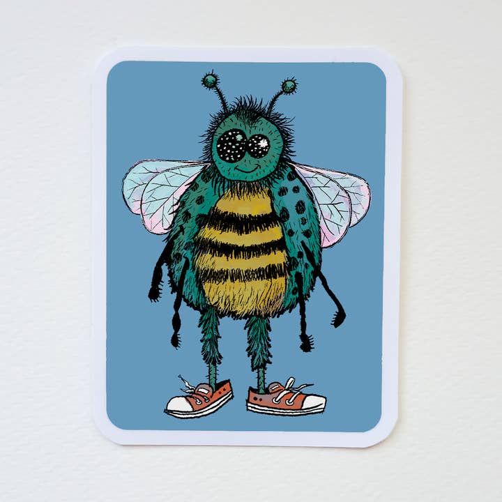 Bug in Red Shoes Sticker for wholesale by Brian Barber, Illustration