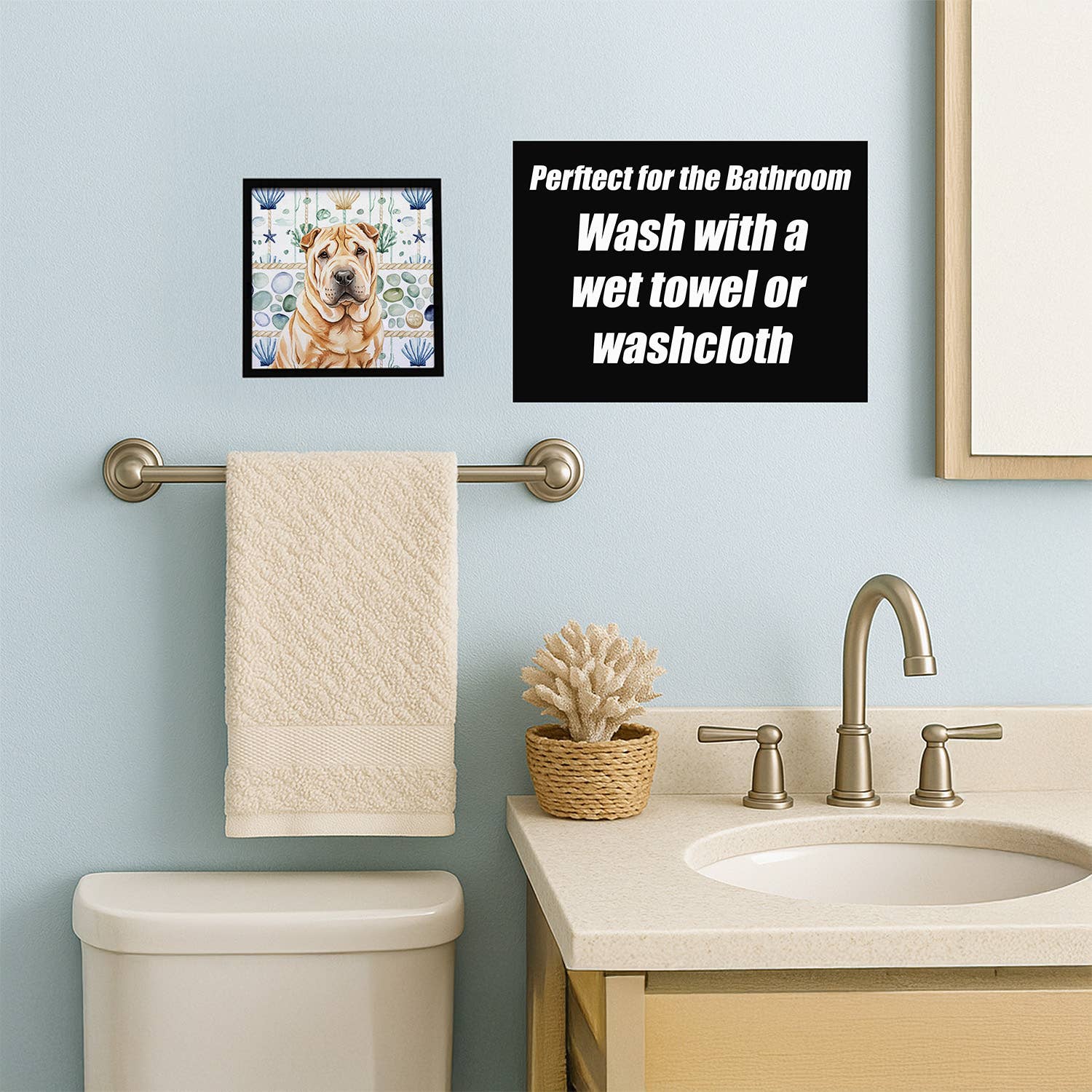 Caroline's Treasures - Wholesale Art Print - Red Shar Pei Coastal Sea Glass Metal Print WDK72092