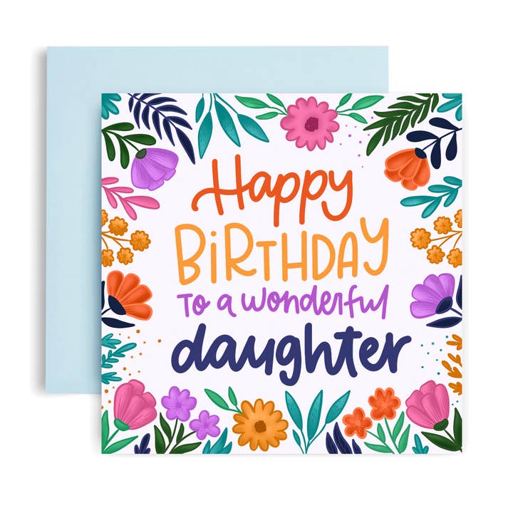 Floral Daughter Birthday Card for wholesale by Huxters