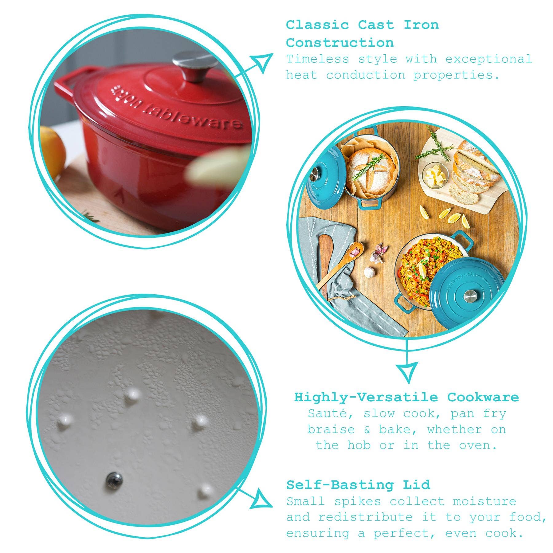 Rinkit Ltd - Vente Marmites - Cocotte Ronde en Fonte - 2,8L5