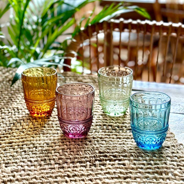 Multi Assorted Drinking Glass 10 oz, Set of 4 for wholesale on Faire