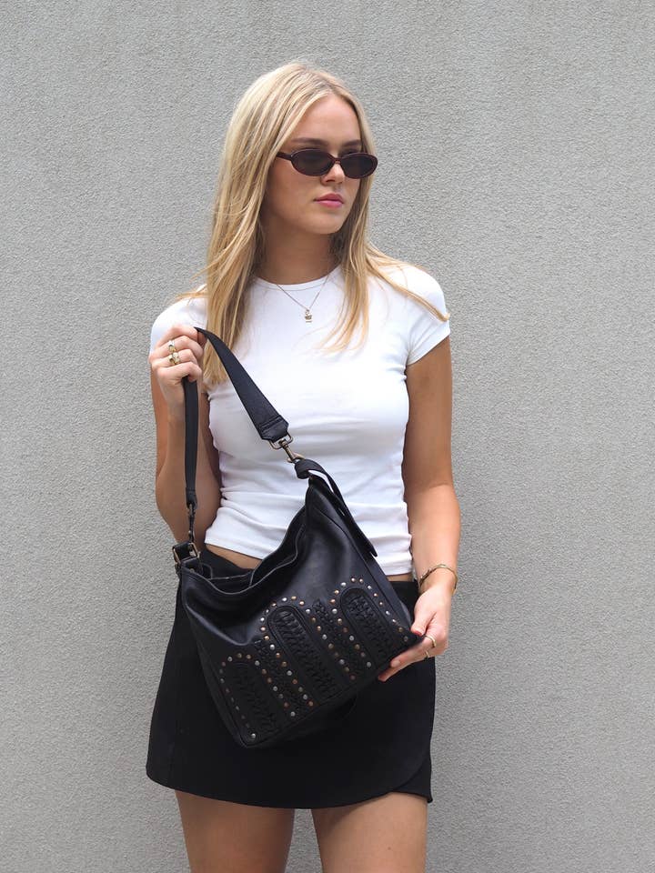 Georgie Tote Bag | Black for wholesale by Cadelle Leather