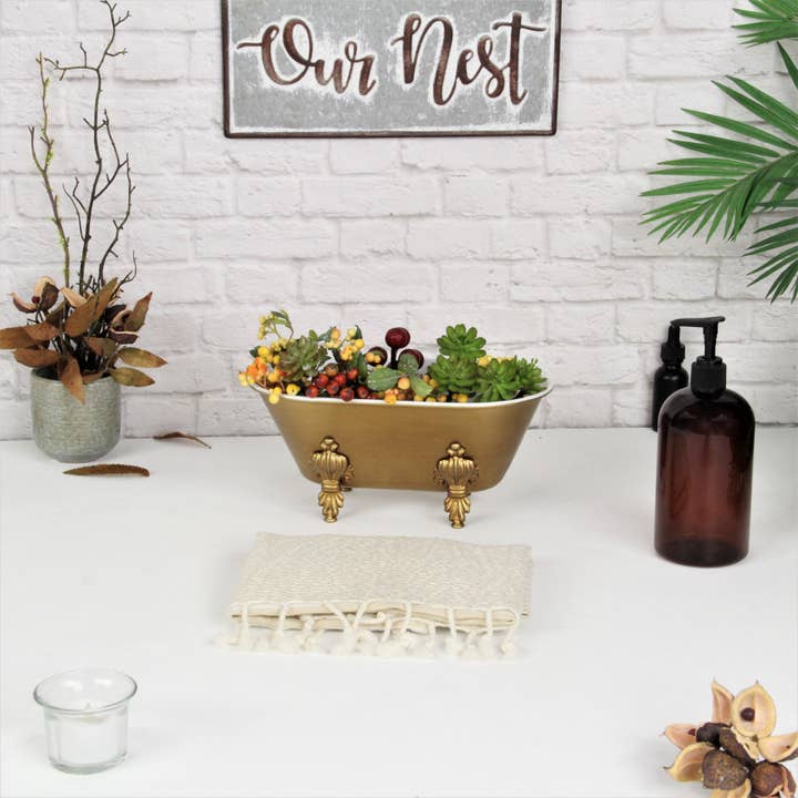 Cheungs Home Decor - Wholesale Bath Caddy - Lavande Metal Fleur-de-Lis Tub Decor - Gold7