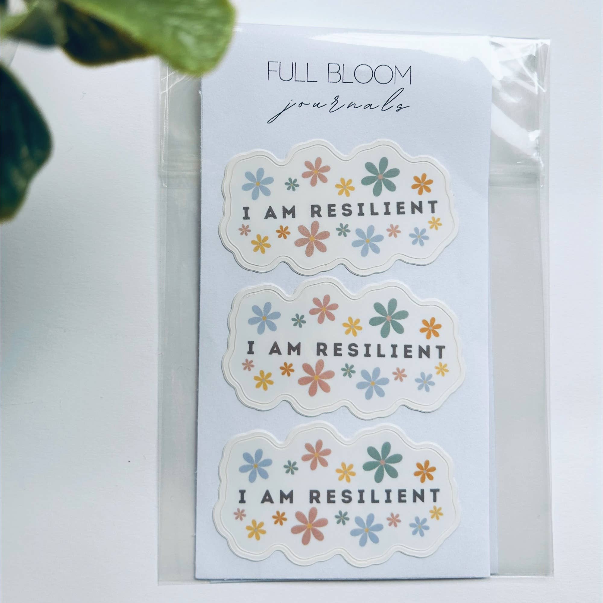 I am Resilient Sticker for wholesale by Full Bloom Journals