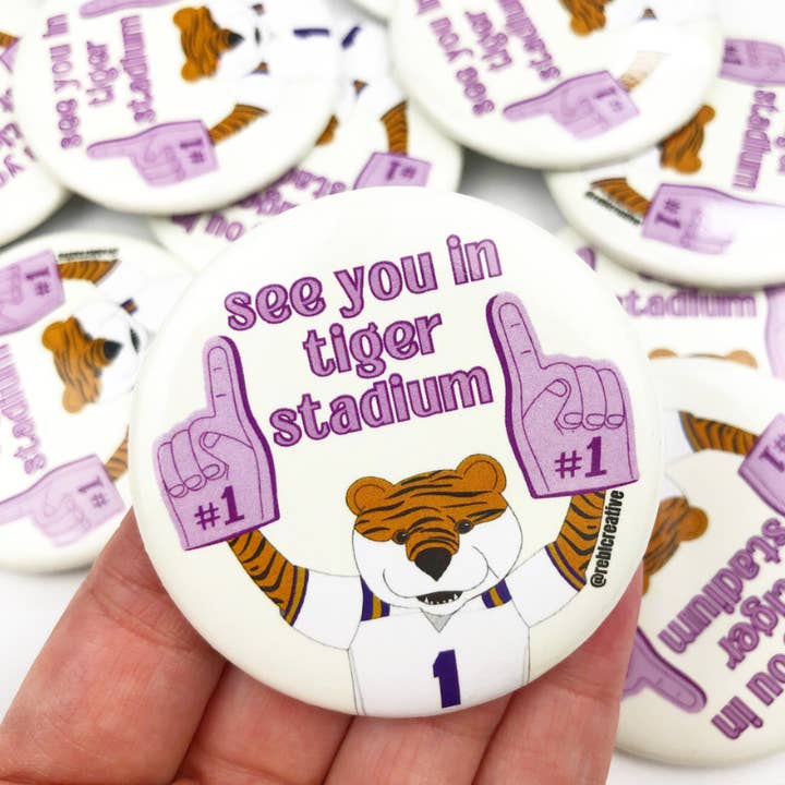 See you in Tiger Stadium - Game Day Button for wholesale by REBL Creative
