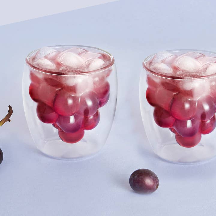 Vidro de Parede Dupla - Uva (Conjunto de 2) por atacado de Beyond123