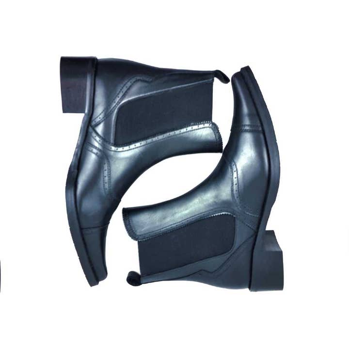 Western Chelsea boot model 9951 - Black Leather for wholesale by Pinto Di Blu