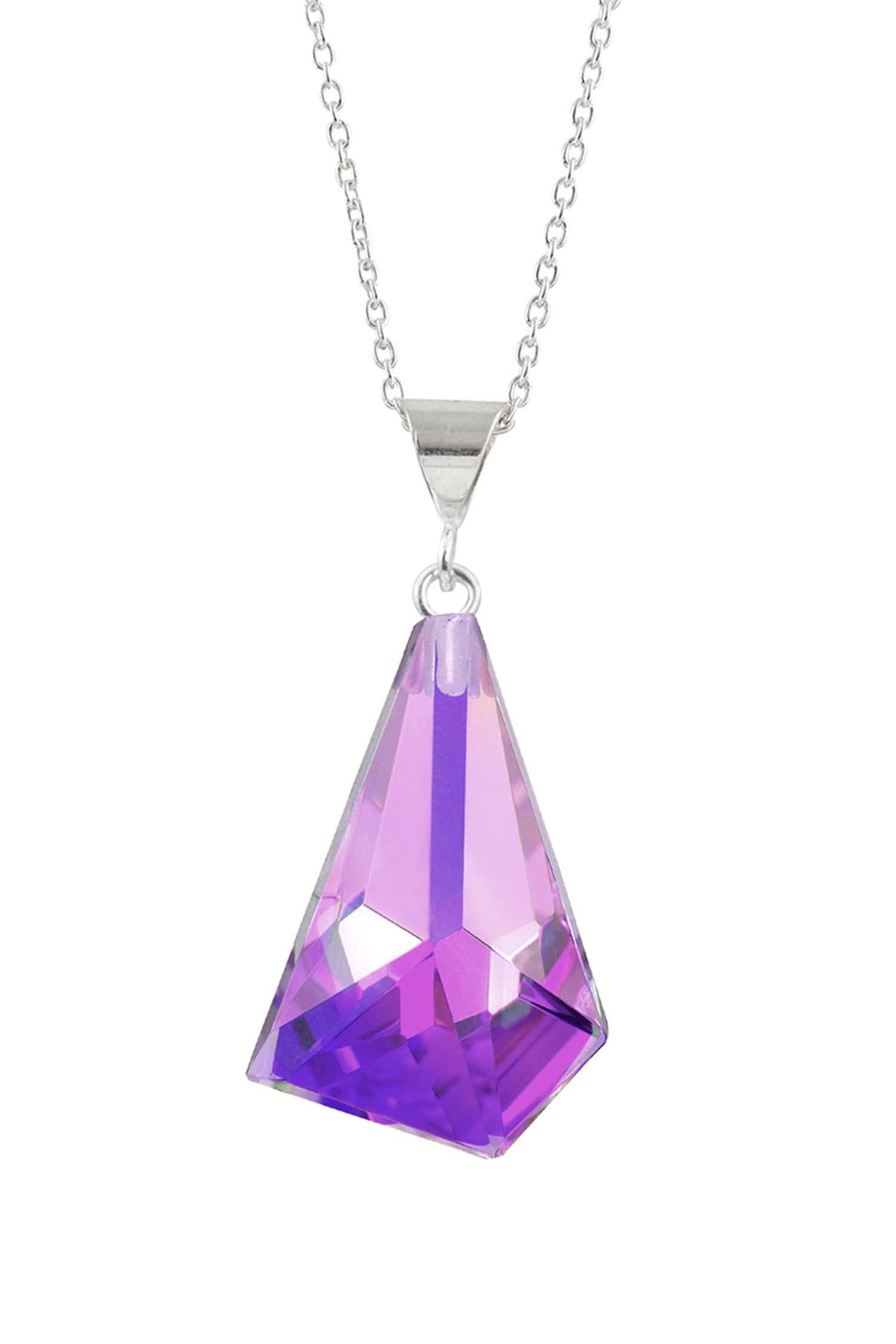 LeightWorks - Wholesale Pendant/Charm Necklace - Small Glacier Polished Pendant Sterling Silver Crystal3