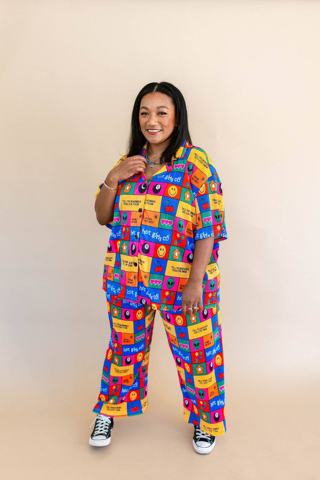 Taby Originals - Wholesale Lounge Set - Women's - TABY ORIGINAL: Working On Myself Plisse Pant Set IN SIZES XS-5X***7