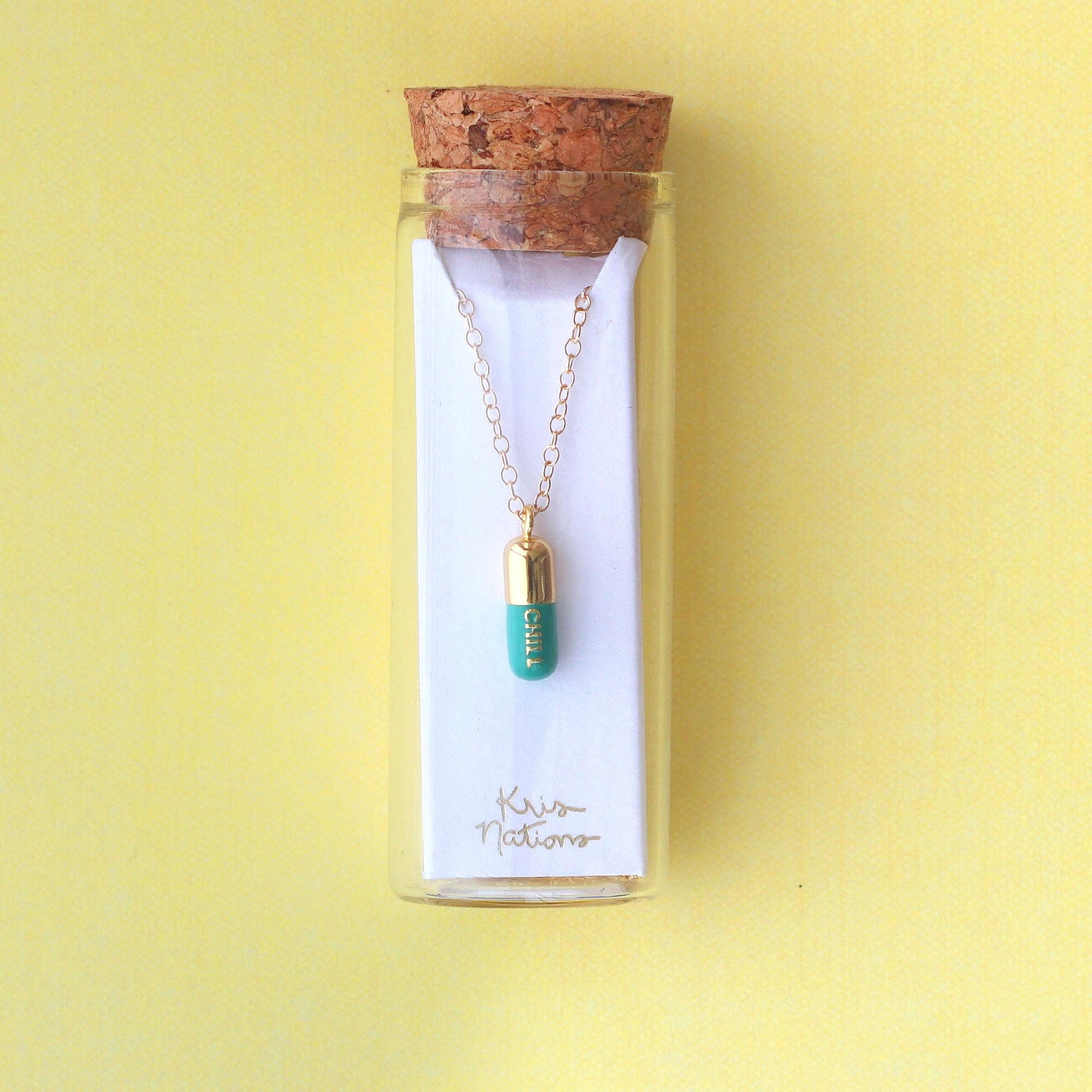 Kris Nations - Wholesale Pendant/Charm Necklace - Chill Pill Enamel Necklace24