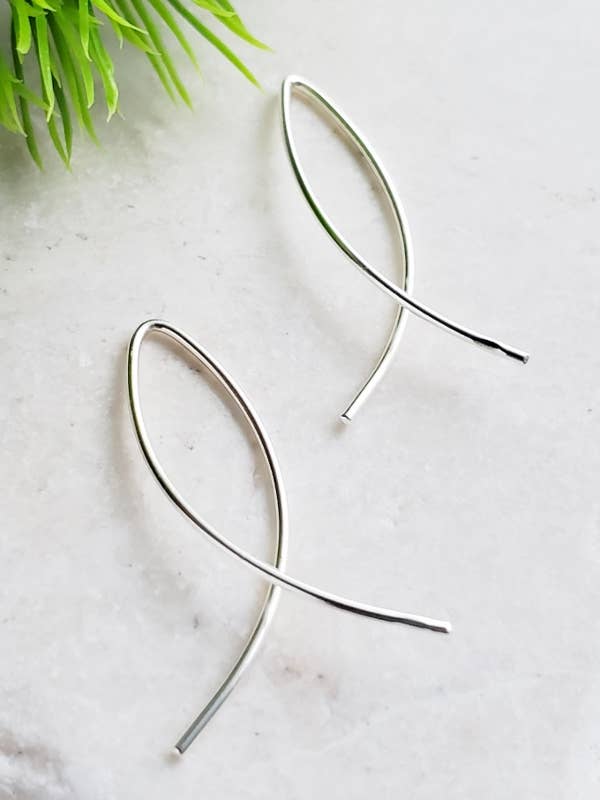 Sosie Designs - Vente Créoles - Créoles Infinity Wishbone Threader en argent, taille S1