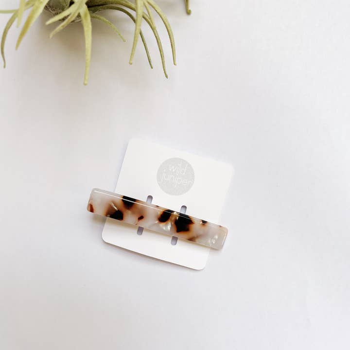Small Blonde Tortoise Shell Barrette - Side Barrette for wholesale by Wild Juniper