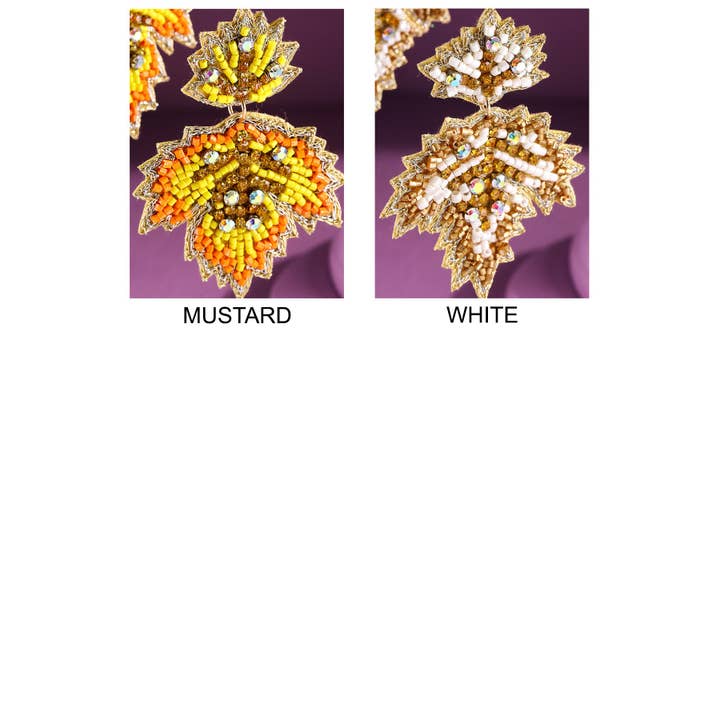 Urbanista Outlet - Wholesale Dangle Earrings - Seed Bead Maple Drop Earring