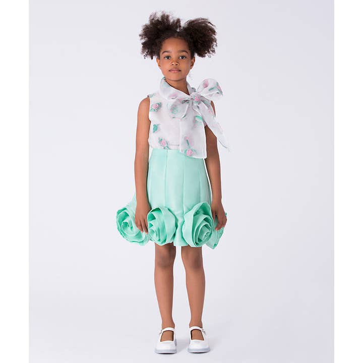 Jacquard Bow Girls Outfit | 2 Pieces for wholesale by Mama Luma