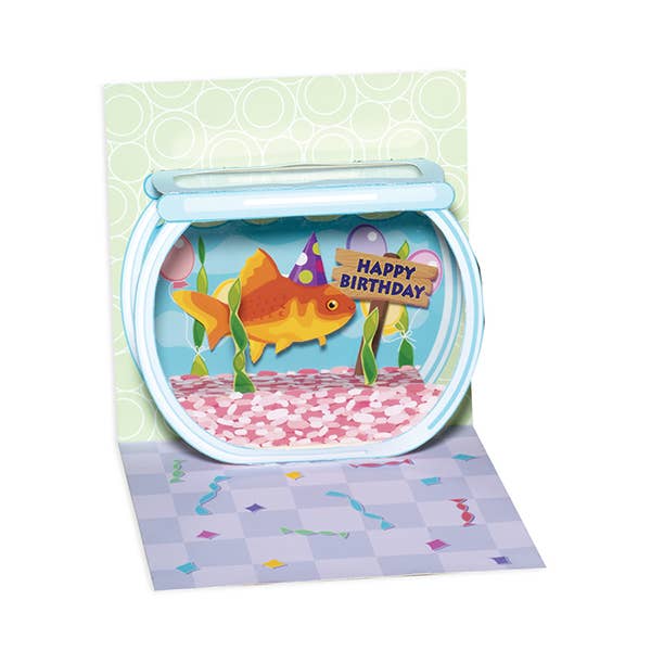 Goldfish Birthday Pop-Up Card for wholesale by Up With Paper