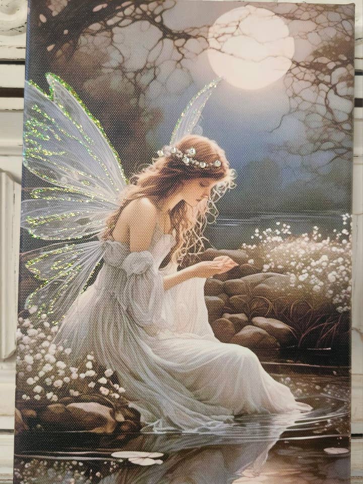 Canvas Wall Art Fairy n Moonlight for wholesale by Little Heart Designs