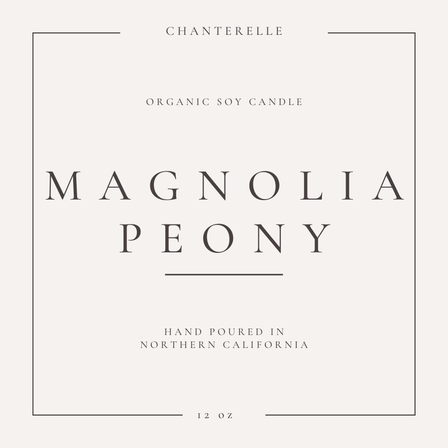 Chanterelle - Wholesale Jar/Filled Candle - Magnolia & Peony Organic Soy Candle 12 oz1