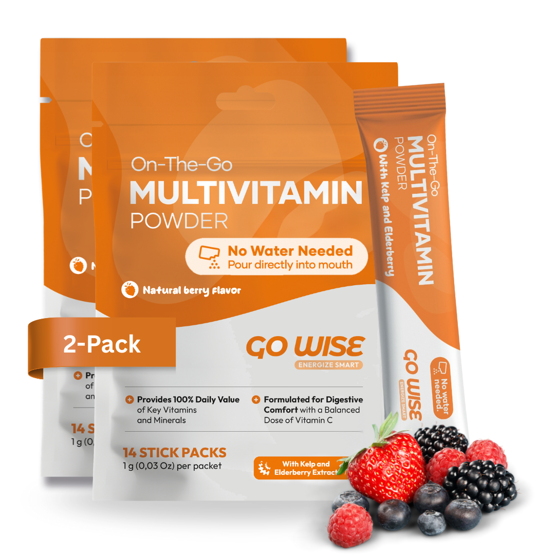 Go Wise - Wholesale Oral Supplement/Vitamin - On The Go Multivitamin Powder Stick Packs- No Water Needed10