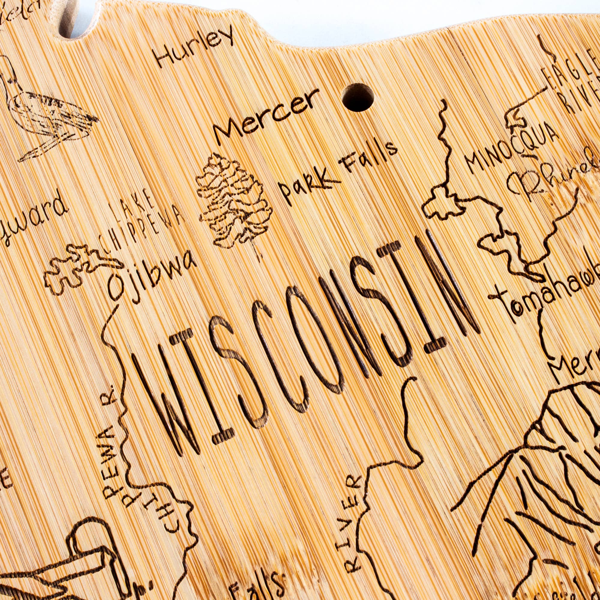Totally Bamboo - Wholesale Cutting Board - Destination Wisconsin Cutting Board with Engraved Artwork4