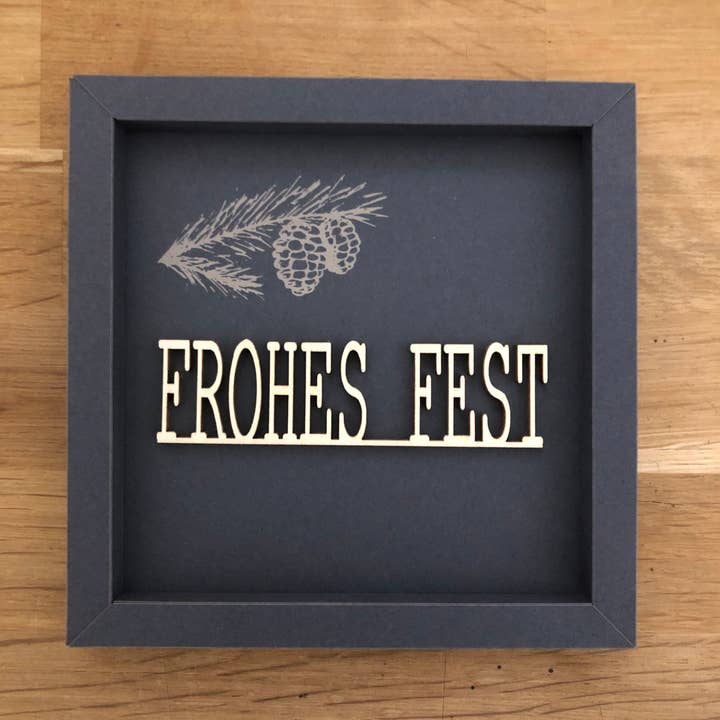 Natale - Cornice Carta Scritta in Legno Immagine per la vendita all'ingrosso da parte di werkpunk