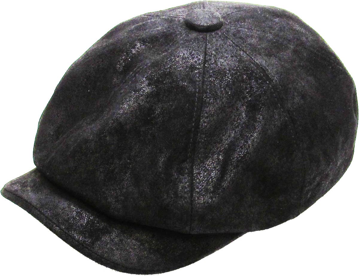 KBETHOS – Boina com pala - Homem por atacado – Ascot de couro genuíno com botão2