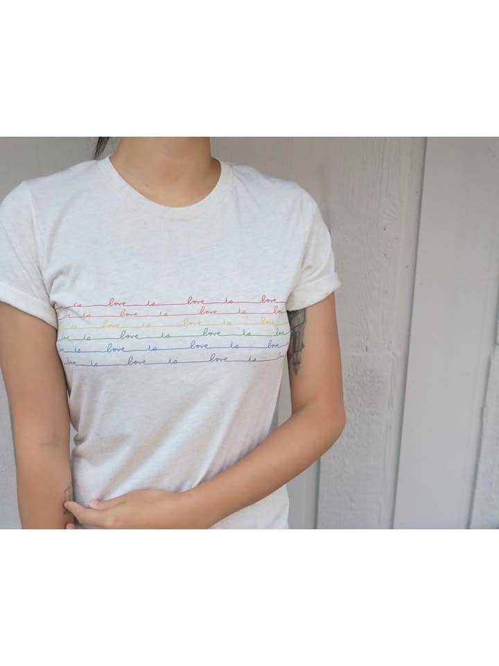 Love is Love Oatmeal T-Shirt for wholesale on Faire