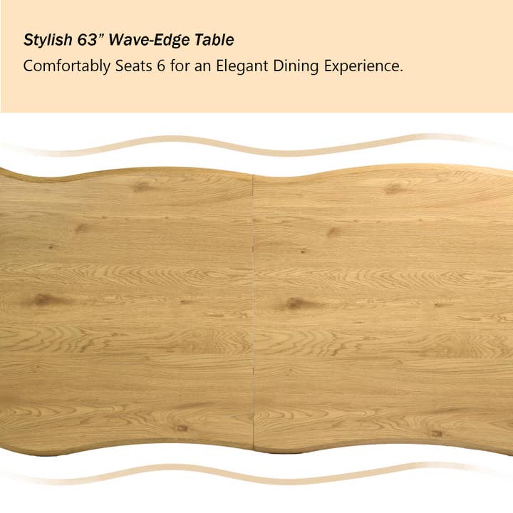 39F Inc. - Wholesale Side Table - 63in Natural Rustic Wood Live Edge Dining Table for 6 people
