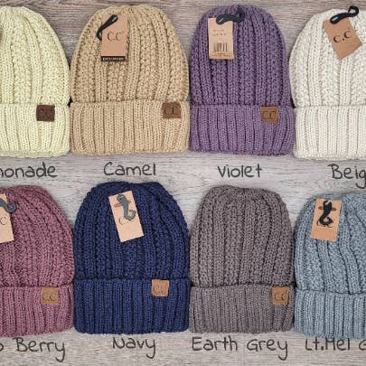 Treasure Bank - Wholesale Beanie - Women's - C.C Thick Cable Knit Beanie for Adults without Pom1