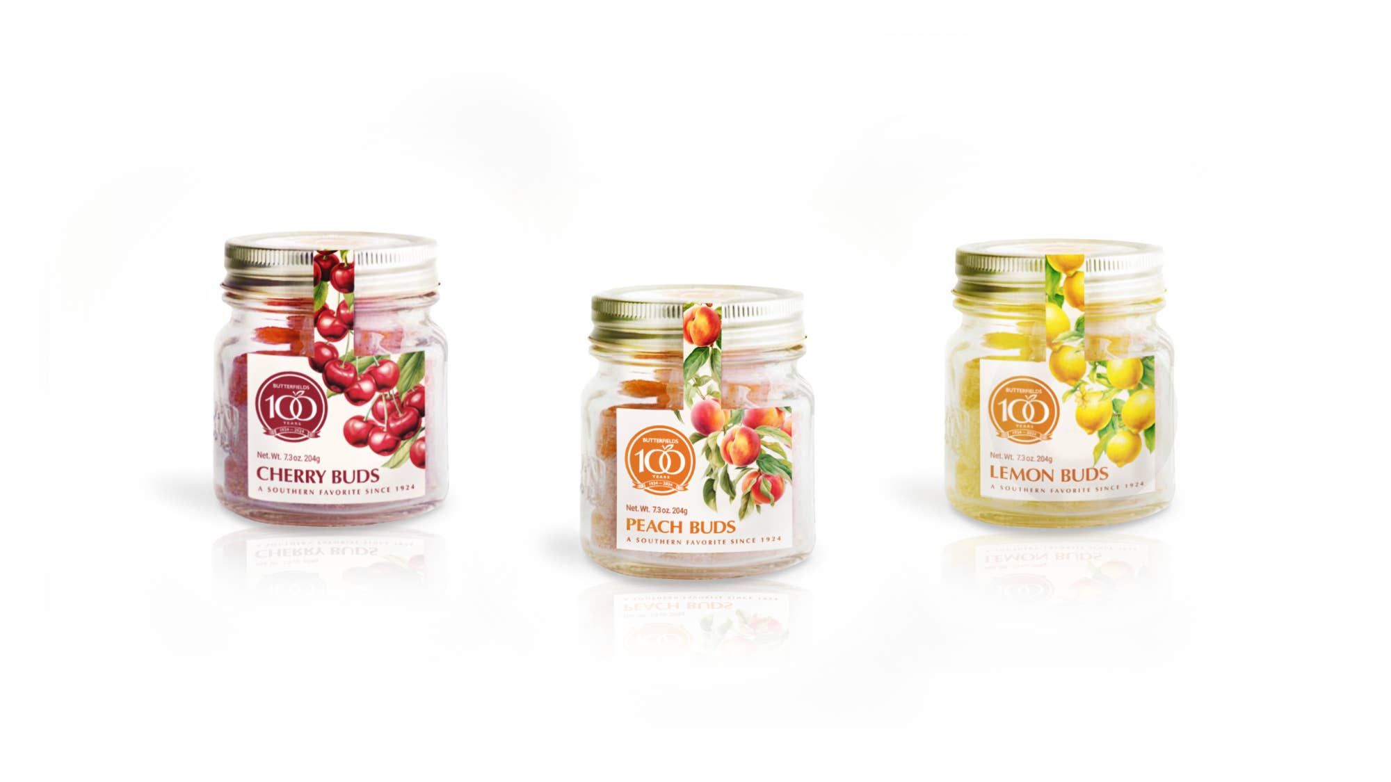 Butterfields Candy - Wholesale Hard Candy - PEACH BUDS IN A MASON JAR 7.3 OZ2