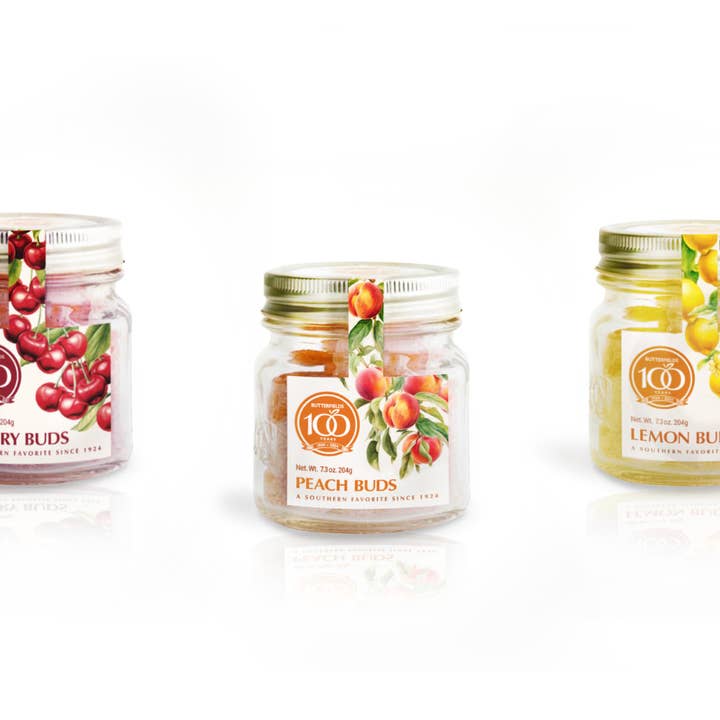 Butterfields Candy - Wholesale Boiled sweets - CHERRY BUDS IN A VINTAGE MASON JAR 7.3 OZ4