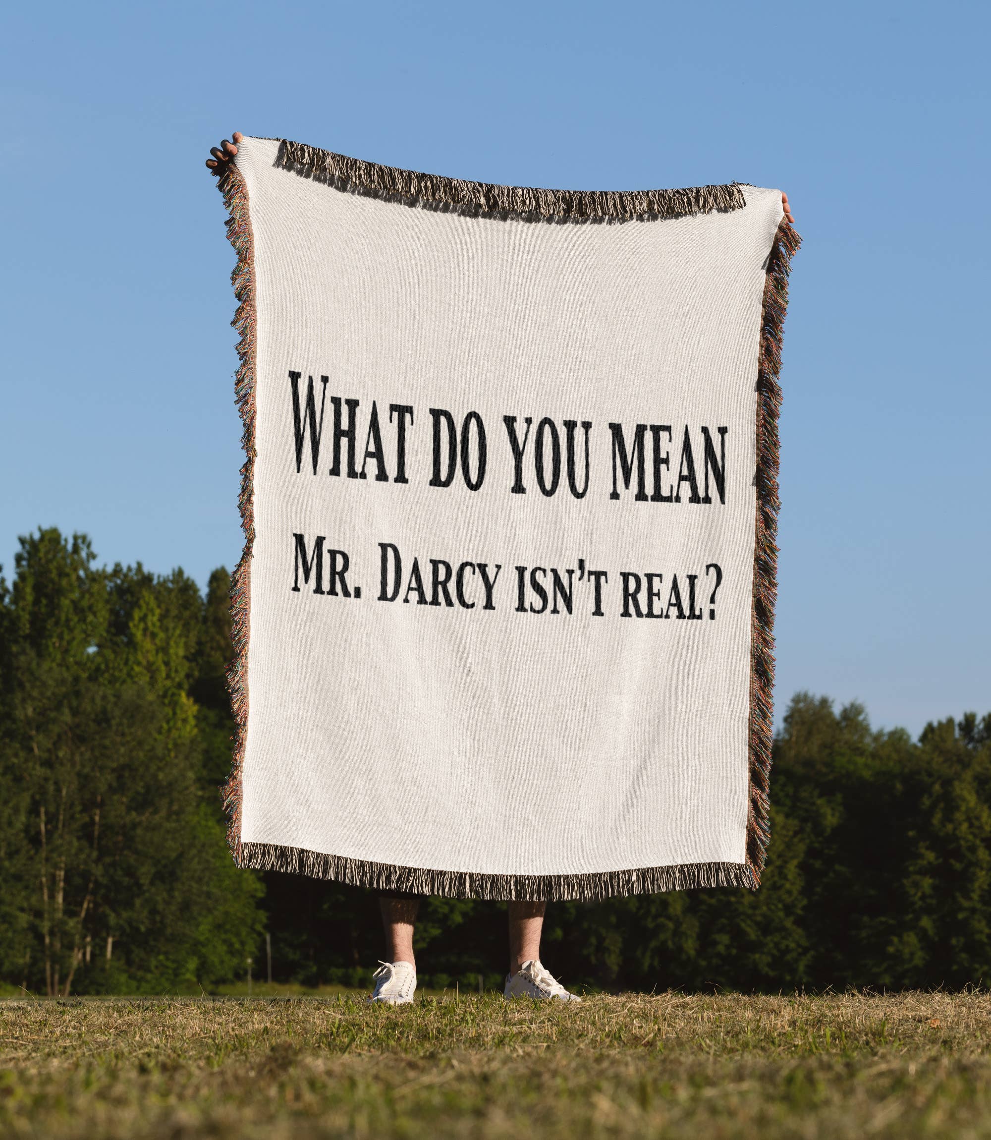 3dRose - Wholesale Throw blanket - 3dRose, What do you mean Mr, Darcy isn’t real, Blanket1