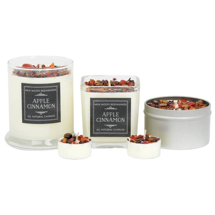 New Moon Beginnings - Wholesale Jar/Filled Candle - Apple Cinnamon Candles - Fall & Winter Candle