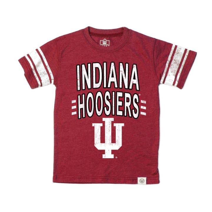 Indiana Hoosiers Youth Boys Sleeve Stripe Tee for wholesale by Wes and Willy
