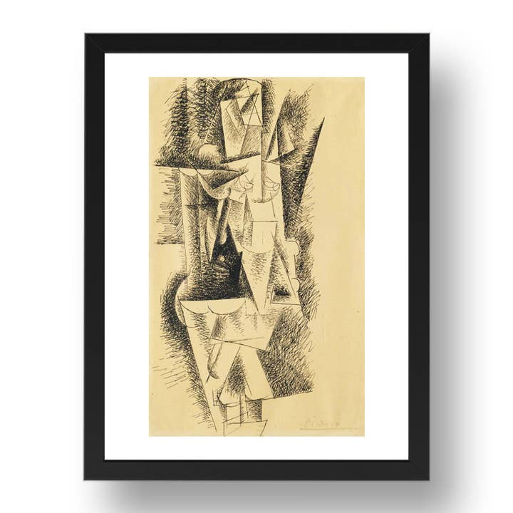 Pablo Picasso: Nude Woman, Standing, modernist artwork, A3 Size Reproduction Poster Print in 17x13" Black Frame for wholesale by PERIOD PRINTS